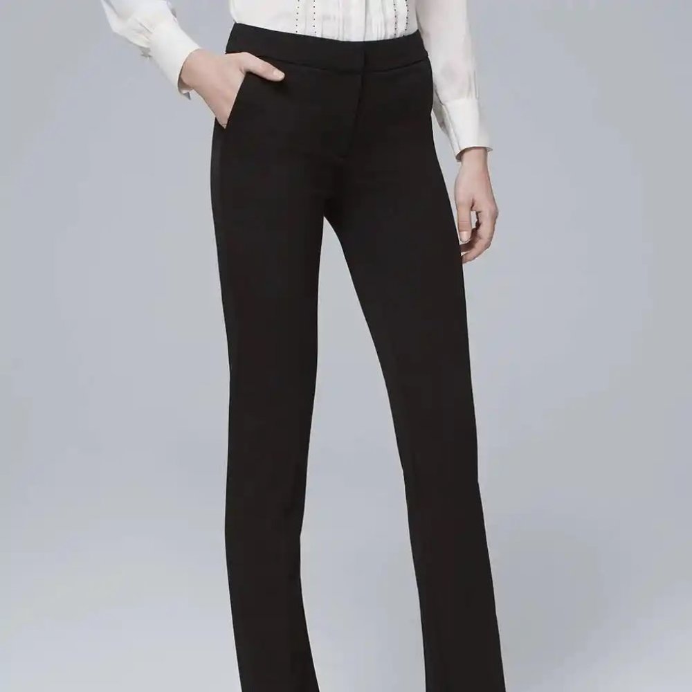 *NWT NEW* White House Black Market "All Season Slim" black slacks pants SIZE 4